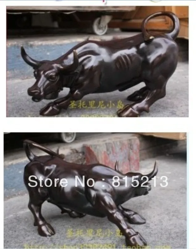 

wang 000923 Wall Street Bronze Fierce Bull OX Statue