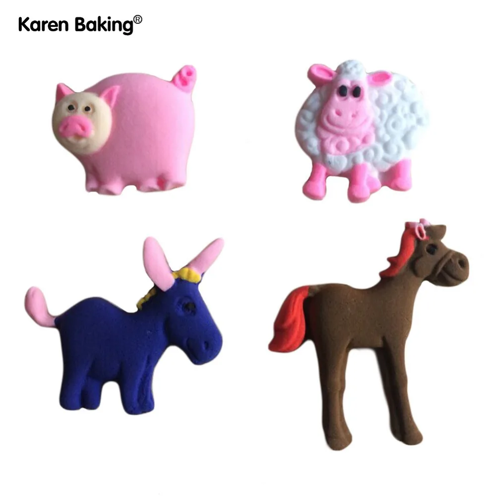 Силиконовая 3D-форма для украшения тортов в форме лошади коровы свиньи овцы