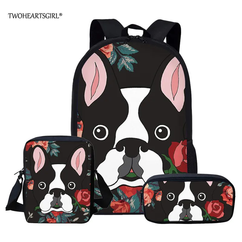 Twoheartsgirl Children School Bags Boston Terrier Dog School Backpack Kids Satchel Boy Knapsack Girl Backpack Mochila Escolar