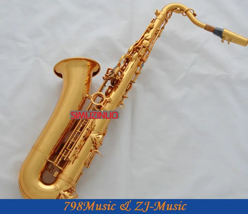 Золотой C мелодия саксофон Sax High F# Абалон ключи Бесплатный чехол