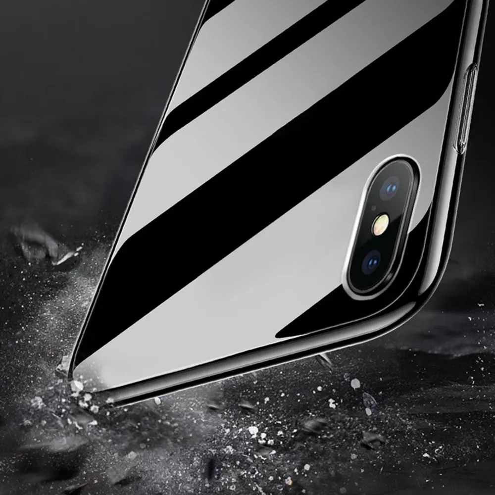KISSCASE Tempered Glass Phone Case For iPhone 7 8 XR XS MAX Aurora Laser Protective Cases X 6 6s Plus Cover |