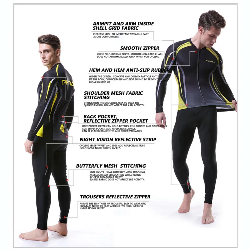 Велосипедный костюм PHMAX 2019 Pro горный велосипедный комплект из Джерси с длинным