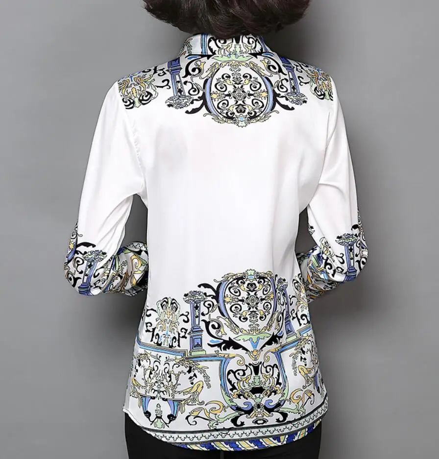 Блузка женская с отложным воротником и длинным рукавом белая|fashion women clothes|women