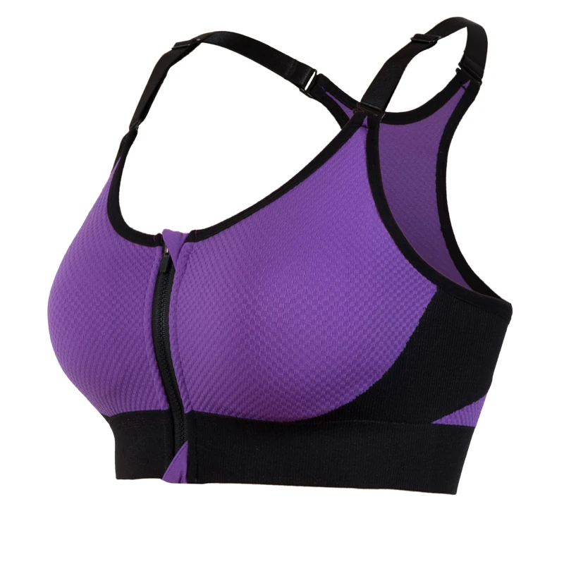 FNMM New Hot Women Front Zipper Yoga Bra Gym Fitness Vest Top Padded Push Up Running Female Breathable Sports | Спорт и развлечения