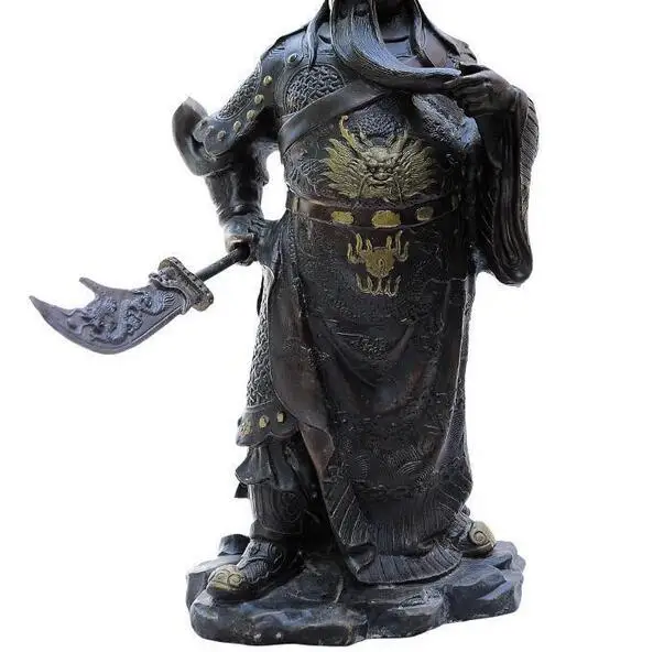 Китайский Бронзовый Дракон Guangong Guanyu генералов воин солдат статуя бога | Статуи и