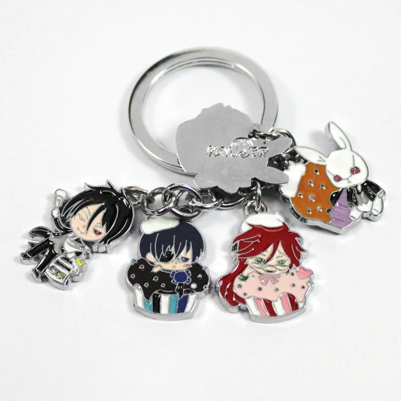 Black Butler 2 3D аниме брелок Хацунэ Мику ключ из металлического сплава кольцо JOJO мультфильм косплей аксессуары Kuroko No Basuke творческая коллекция - Цвет: Black Butler 2