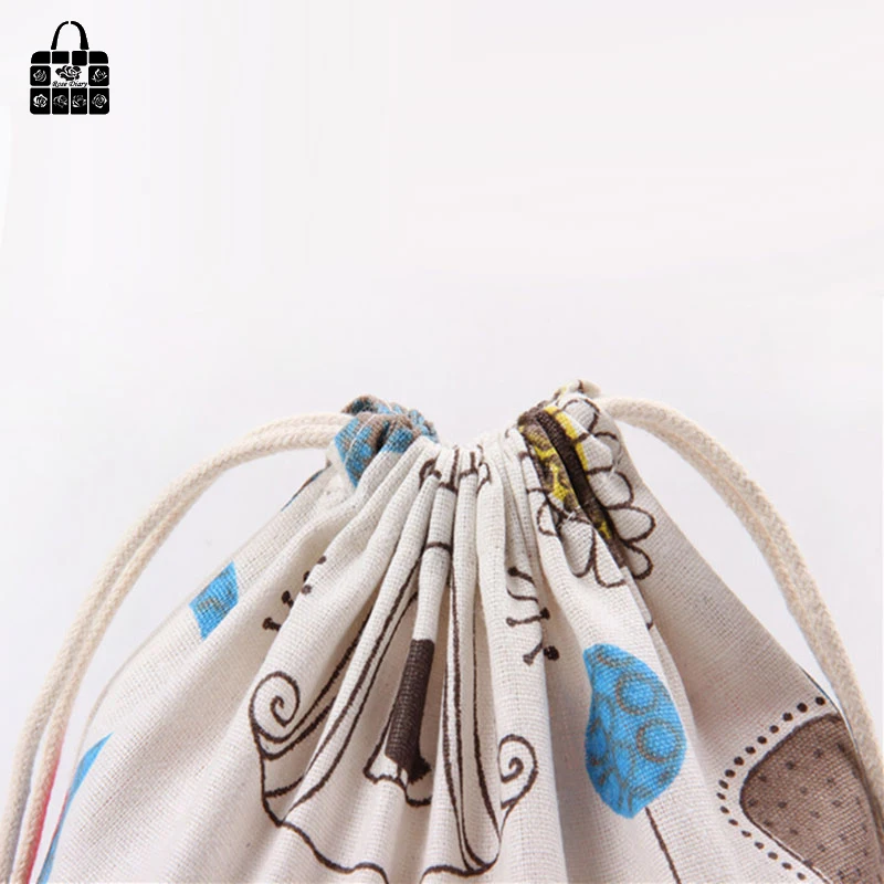 1 шт. Милый хлопковый тканевый мешок для сбора пыли с принтом совы дорожная сумка