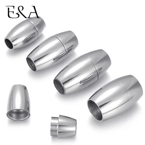 Застежка для кожаного шнура сделай сам, магнитная застежка-застежка из нержавеющей стали, отверстие 4 мм, 5 мм, 6 мм, 8 мм, для изготовления браслетов, ювелирных изделий, 2 застежки