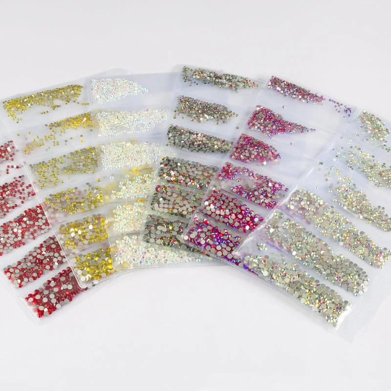 

Polairs Glitter Glass SMC 6 Mix Size Flat Back Non Hotfix Rhinestones for Strass Sewing Fabric Garment Rhinestone Nail Art Stone