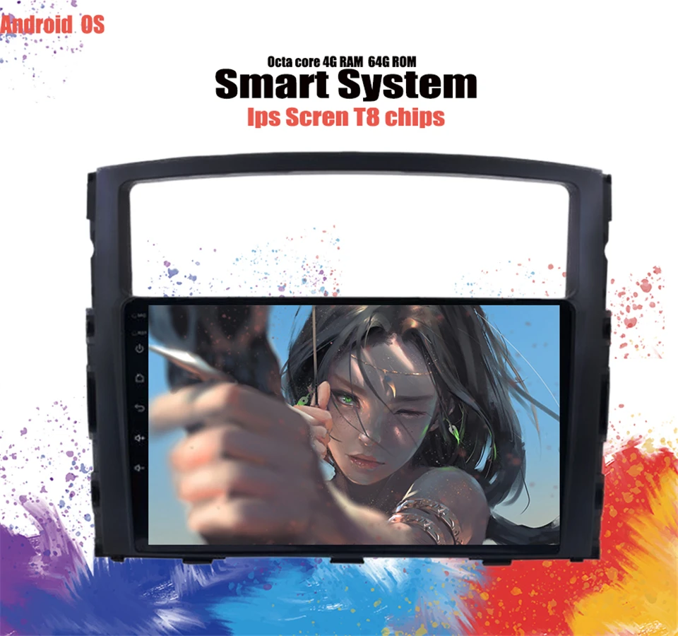 9 дюймов 4+ 64 ГБ Android 9,1 автомобильный dvd gps навигация для Mitsubishi Pajero 2006-2011 Мультимедиа Радио dvd головное устройство Carplay система
