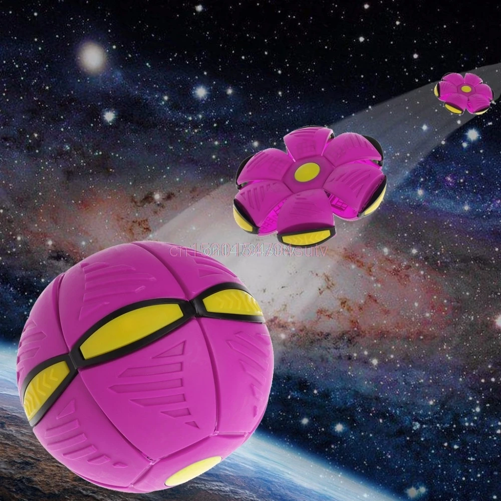 Летающий НЛО плоский дисковый шар со светодиодной подсветкой игрушка для детей