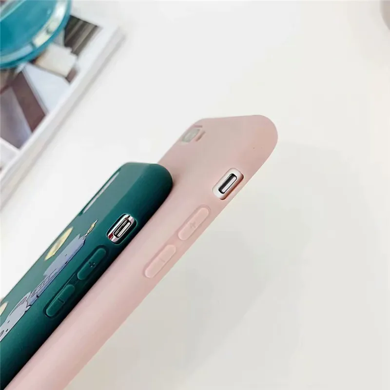 Cartoon Animal Cat Rabbit Pattern Phone Cases For iPhone X XS MAX XR Matte Soft Case 8 7 6 6s Plus Back Cover |