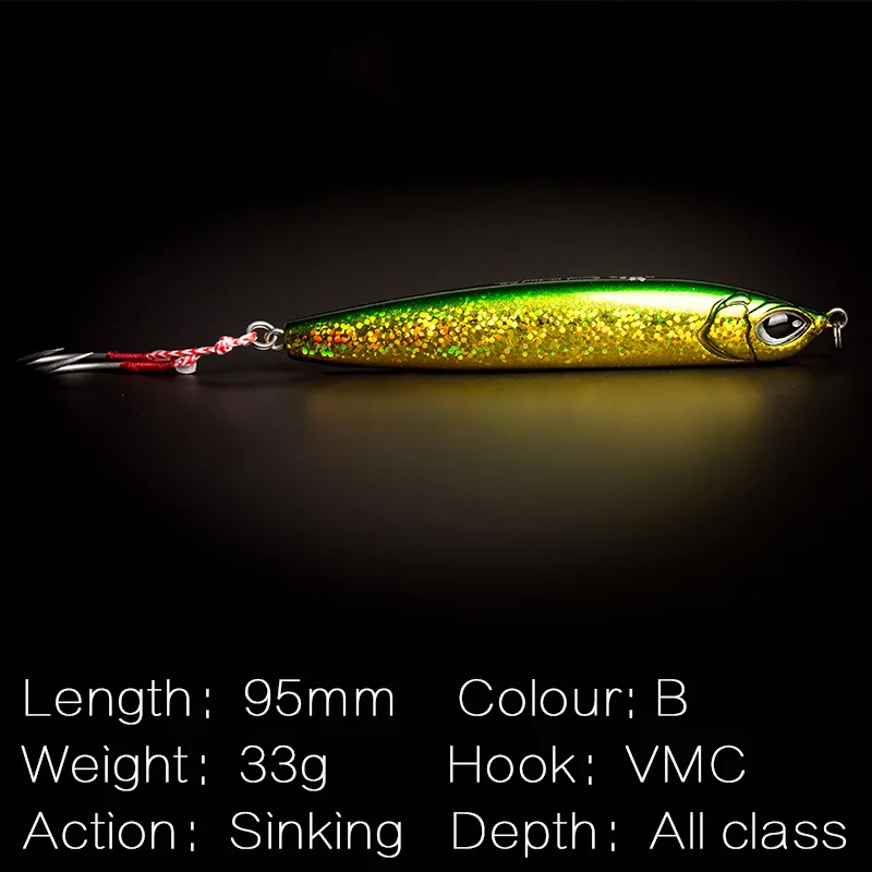 Conqueror 2017 95mm/33g Winter Ice Sea Sinking Hard Fishing Lures VIB Bait Diving Swivel Jig Wobbler Bass Wing Lure VMC Hook | Спорт и