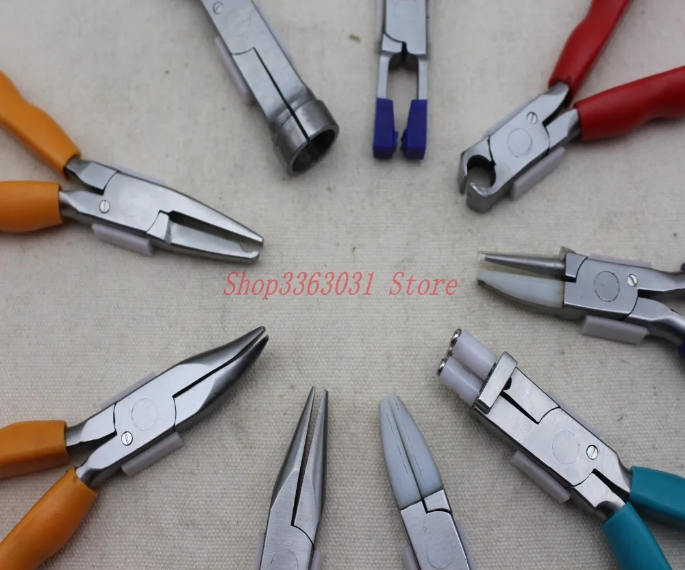 Плоскогубцы из нержавеющей стали с цветной ручкой для изготовления ювелирных