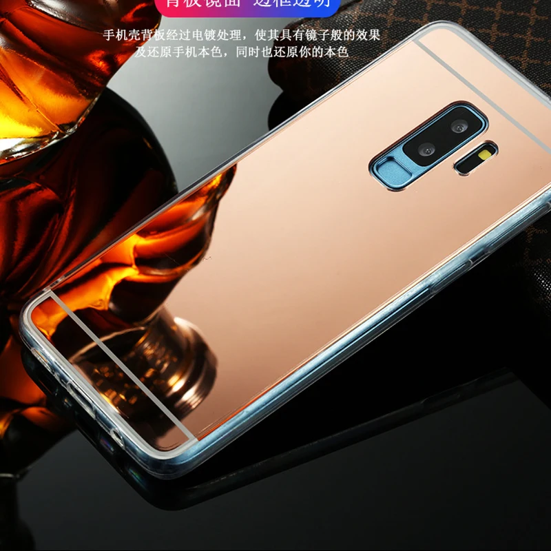 Тонкий зеркальный чехол для Samsung Galaxy J2 CORE PRO A6 A8 J6 J4 PLUS A7 A750 Note9 S8 S9 розовое золото Модный мягкий чехол