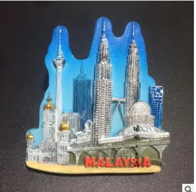 Малайзия 3D магнит на холодильник туристические сувениры Kuala Lumpur Petronas Твин башни