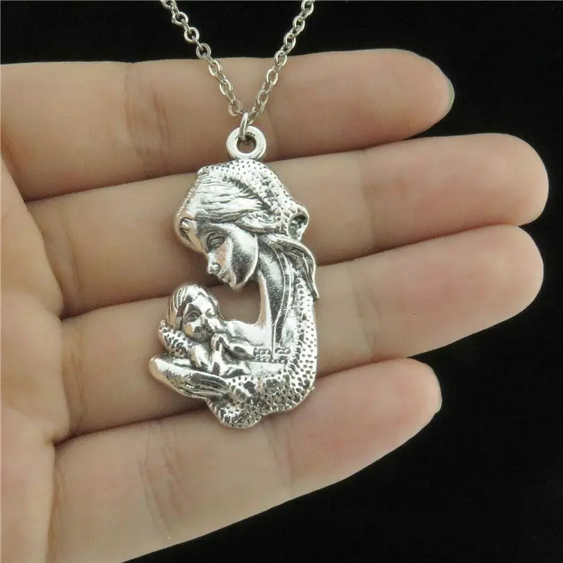 GLOWCAT Q7A14 сплав святых мам Подвеска для детей Короткий воротник массивное ожерелье