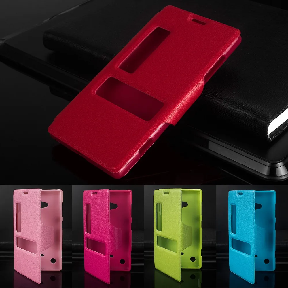 Чехол из искусственной кожи с двойным окном 4 3 дюйма для Nokia Lumia 720 чехол Microsoft