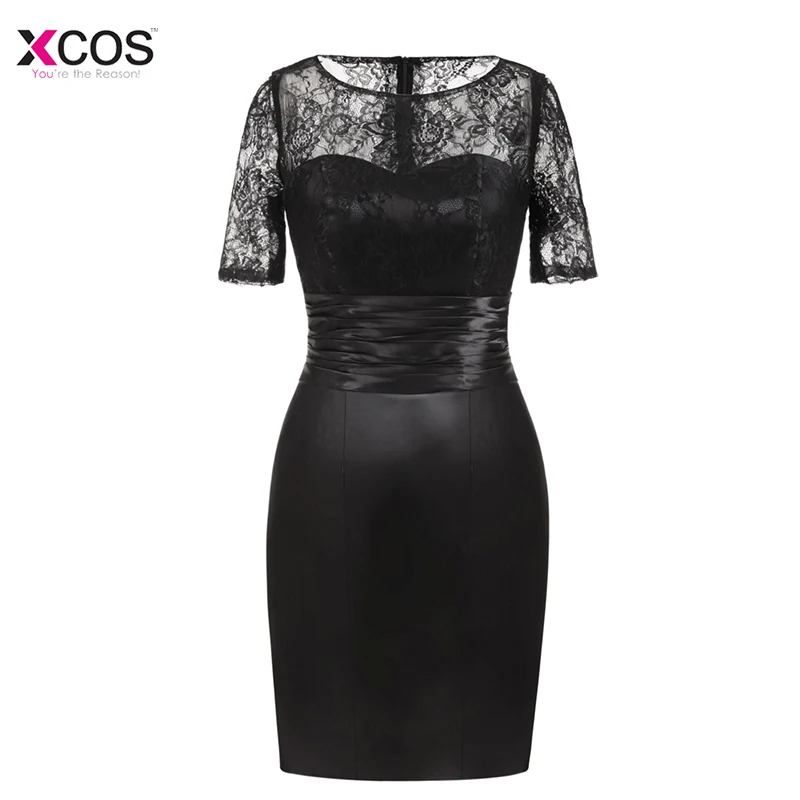 Кружевные платья для матери невесты 2018 черный кружевной атласный полурукав