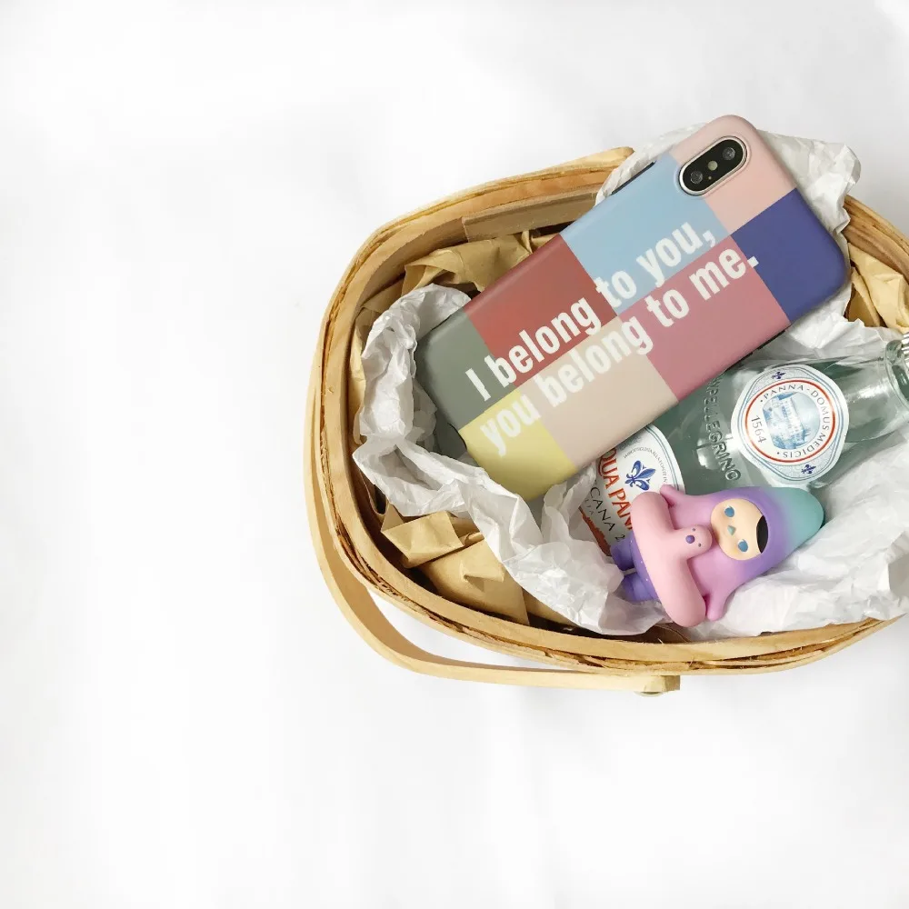 Simple English Letters Phone Case For IPhone XS Max XR Various Color Stitching Shell for 6 7 8 Plus Soft TPU Cover Coque |