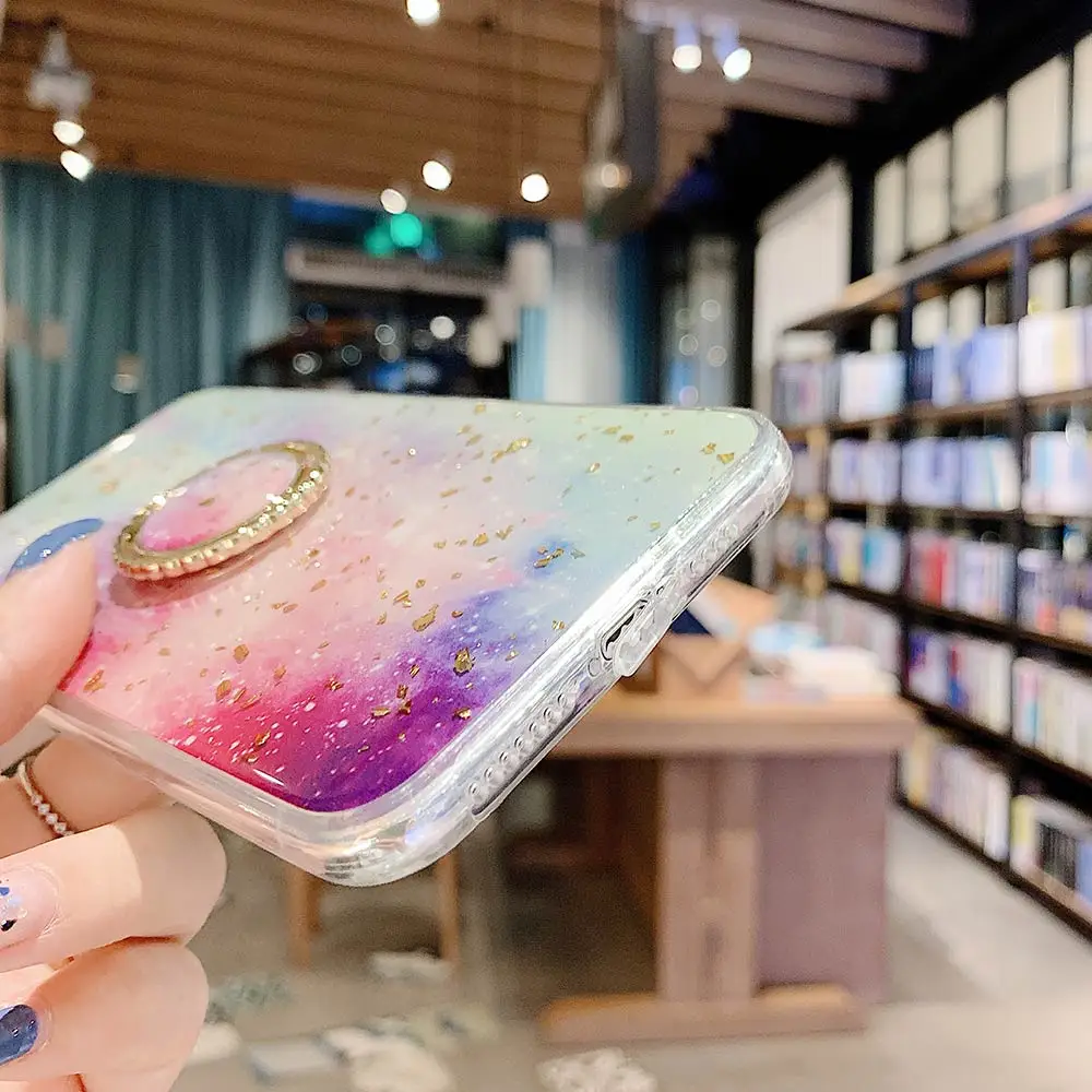 KISSCASE Bling Marble мягкий чехол для телефона iPhone XR 8 7 6 6s Plus держатель из ТПУ золотой