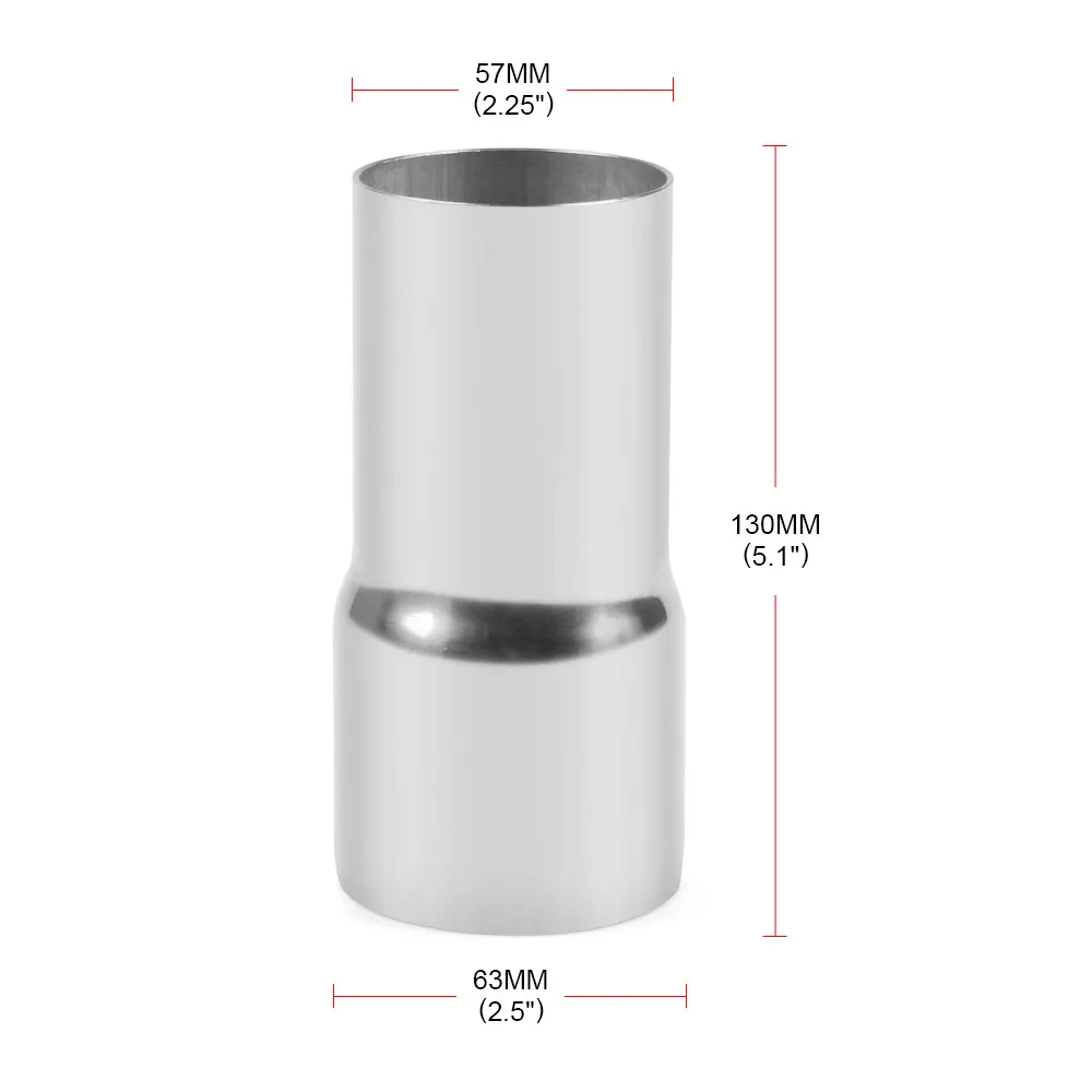 57mm-63mm OD: " 2,25" 2," 3" Нержавеющая коническая стандартная выхлопная труба - Цвет: 57mm-63mm