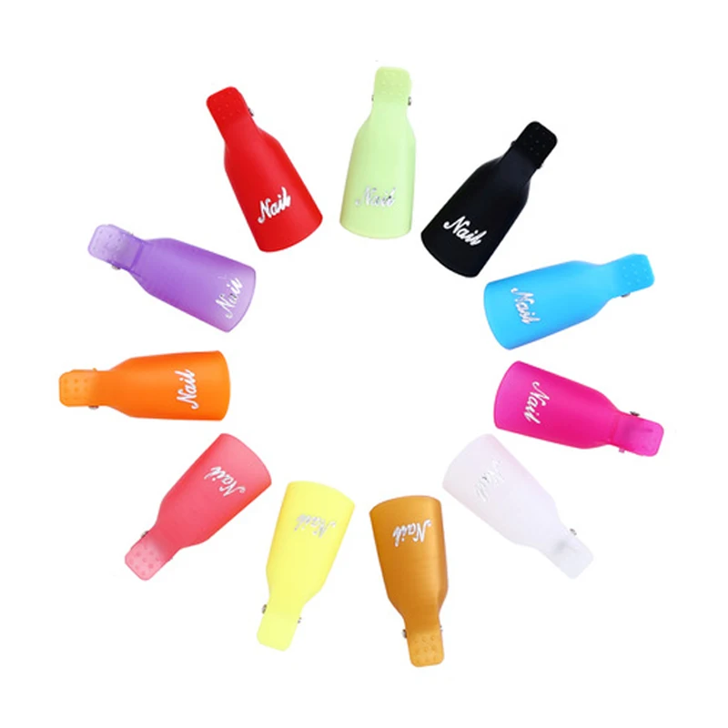 Новый 10 шт. пластиковый лак для ногтей замачиваемый колпачок зажим УФ геля