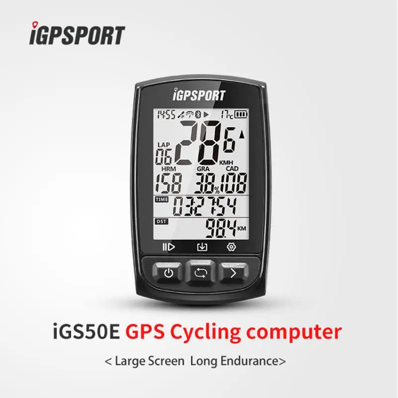 IGS50E 40 часов длительной работы от батареи gps Спорт велосипед gps велосипед компьютер работоспособный со скоростью Каденции, частота сердечных сокращений - Цвет: iGS50E Black