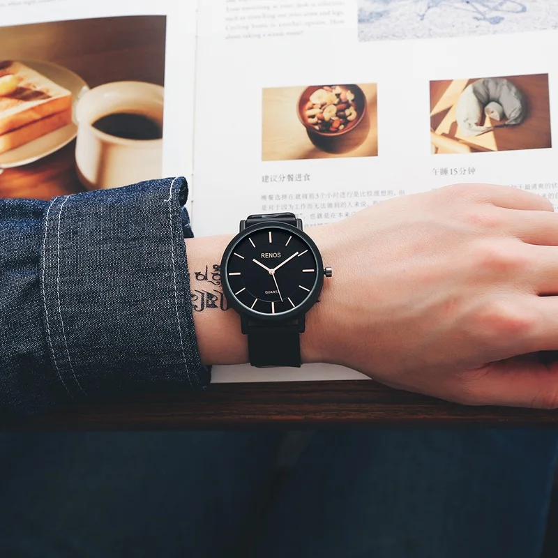 RENOS женские часы простые спортивные повседневные модные наручные с коробкой День