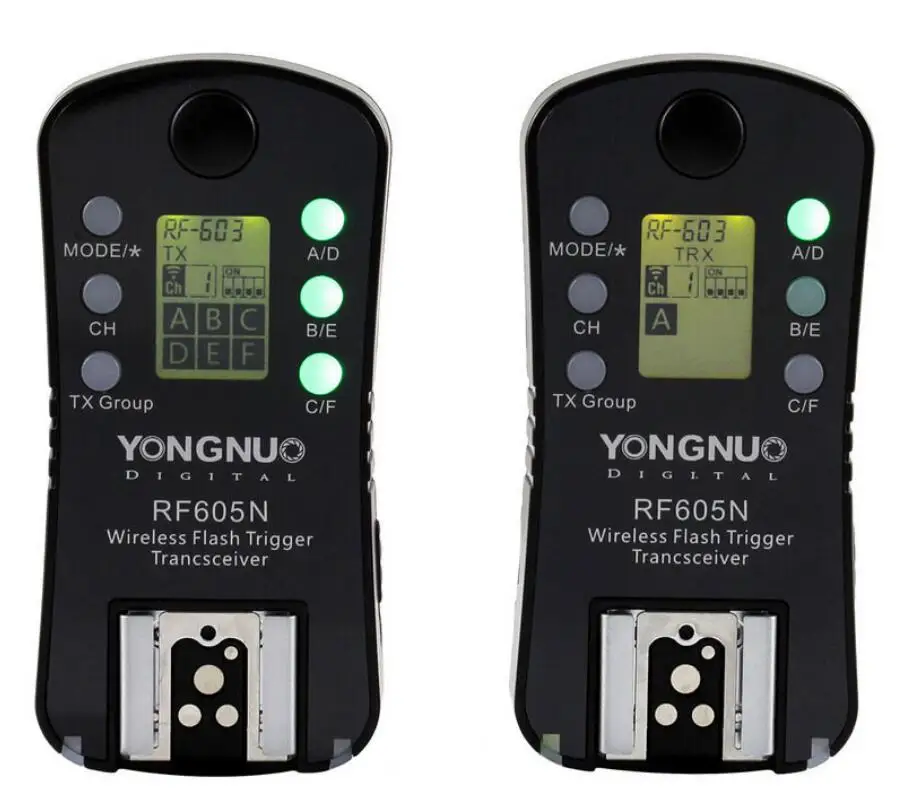 Светодиодная лампа для видеосъемки YONGNUO RF-605N RF-605 RF605 Беспроводной триггер для вспышки с ЖК-дисплей для Nikon D7100 D7000 D5200 D5100 D5000 D3200 D3100 D3000 D800
