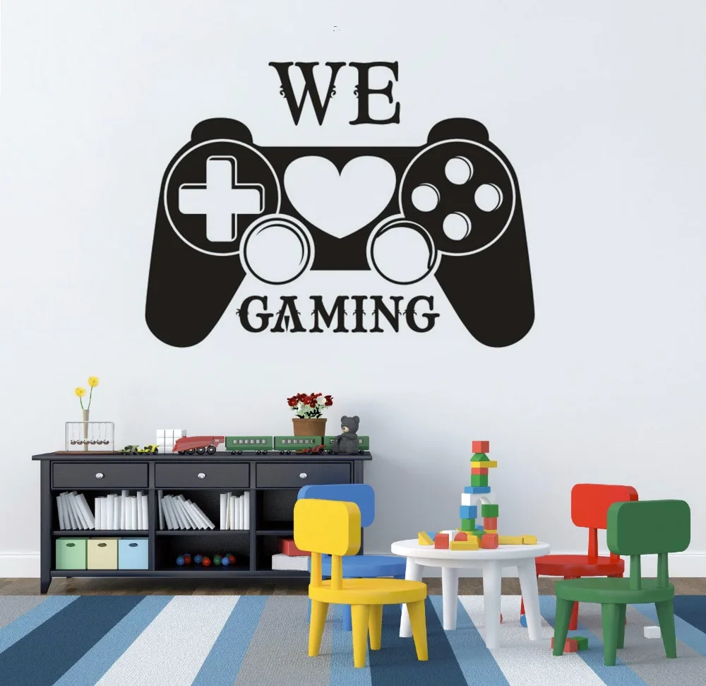 Настенные наклейки с контроллером видеоигр We Love Gaming настенные фрески цитатой