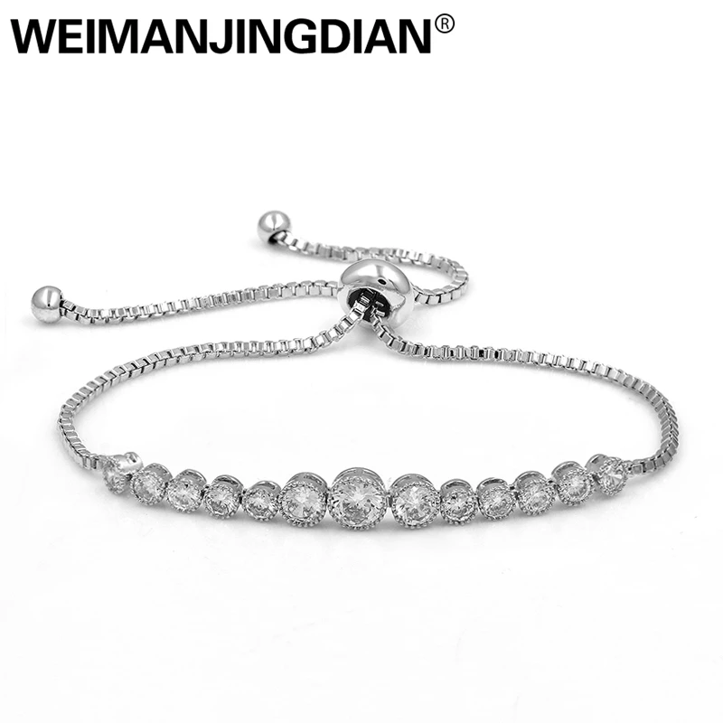 WEIMANJINGDIAN элегантные круглые радужные цвета кубический цирконий Кристалл CZ