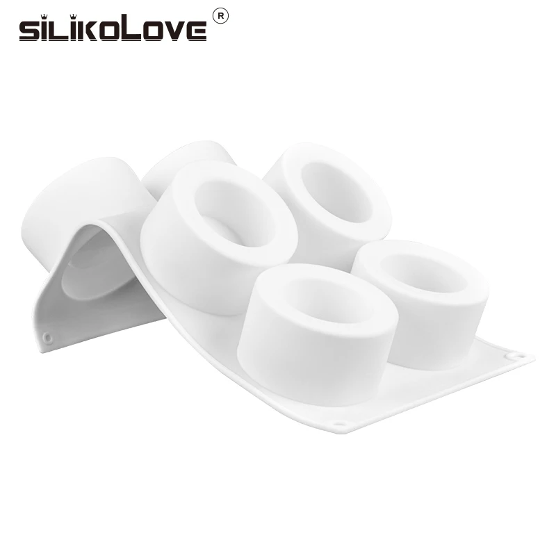 Silicolove 6 отверстий 3D Круглый мусс форма маленький торт десерт пудинг чашка для