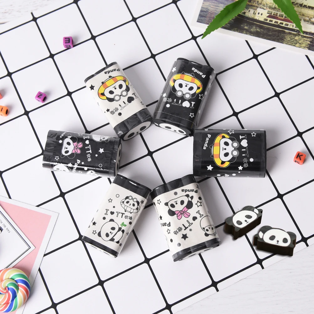 Kawaii с рисунком панды резиновая Ластики S прекрасная школа Карандаш Ластики для детей подарок корейской канцелярские