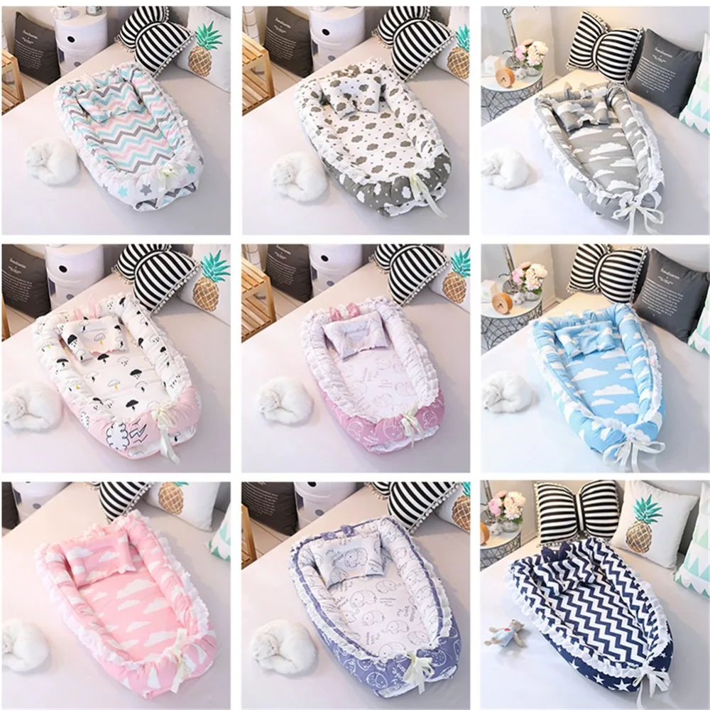 Baby Nest Multifunctional Travel Crib Cartoon Printing Newborn Mattress Bionic Bed Detachable Washable Portable Upgrade | Мать и ребенок