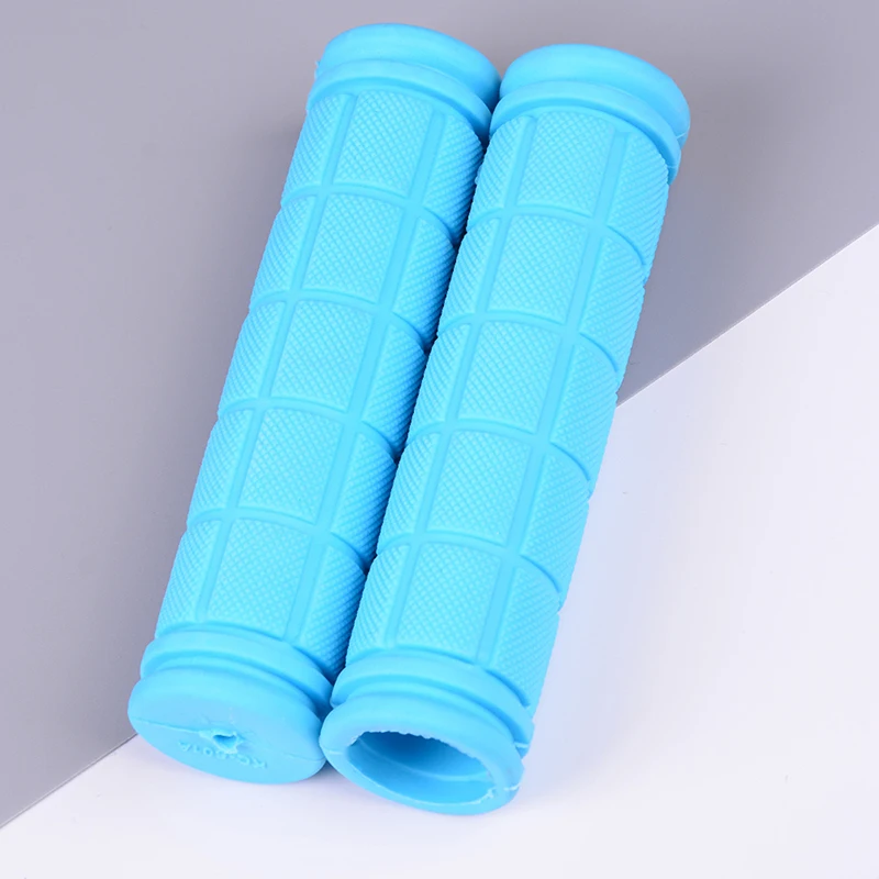 sky blue 2 шт./лот, новинка, резиновые ручки на руль велосипеда, крышка BMX, MTB, горный велосипед, ручки, противоскользящие, велосипедные ручки, фиксированные части передач - Цвет: sky blue