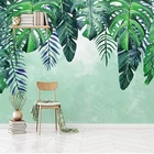 Настенные 3D-обои на заказ, рисунок с зелеными листьями для гостиной, телевизора, дивана, спальни, фоновое украшение для стен, Papel De Parede 3 D