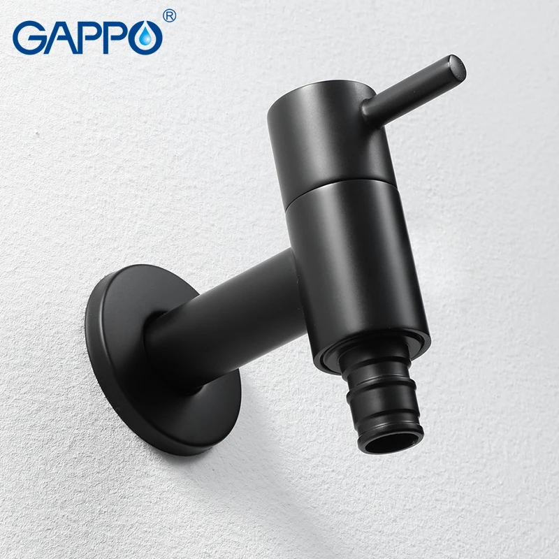 Черный кран для стиральной машины GAPPO настенный | Обустройство дома