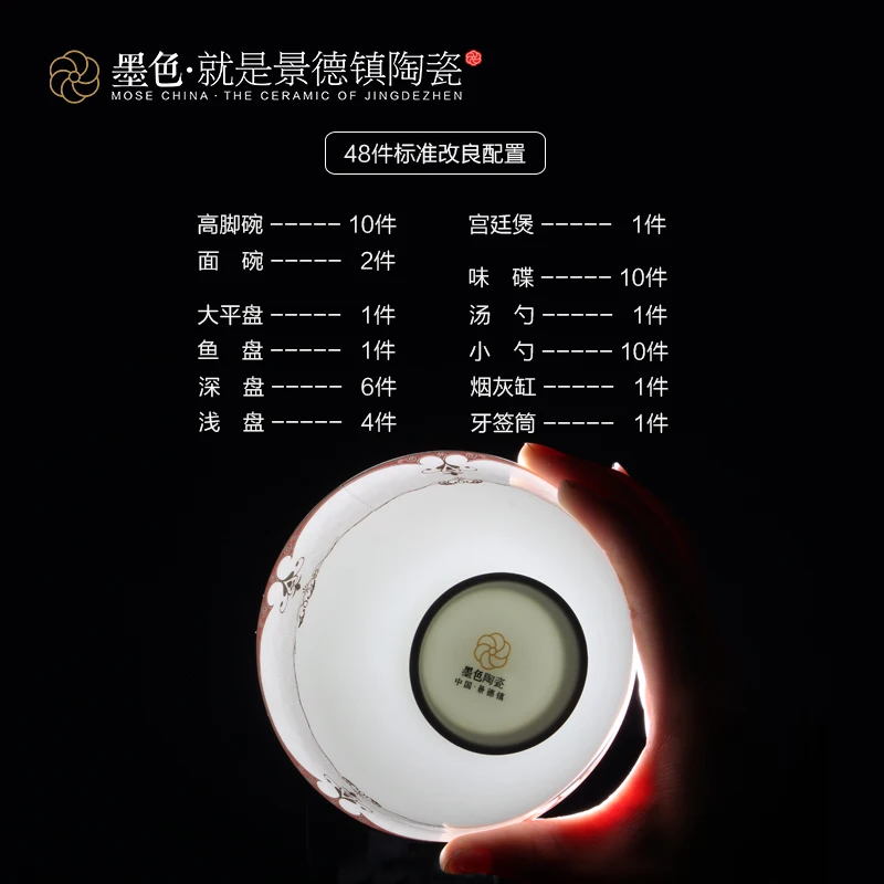 Черная Керамическая Европейская золотая ретро емкость посуда в цзиндэчжэне