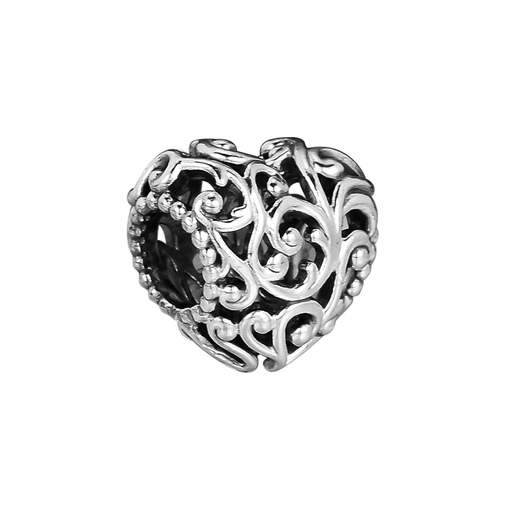 

CKK Regal Heart Beads Charms 925 Sterling Silver Jewelry Fits Original Bracelet Necklace Kralen Berloque Perles