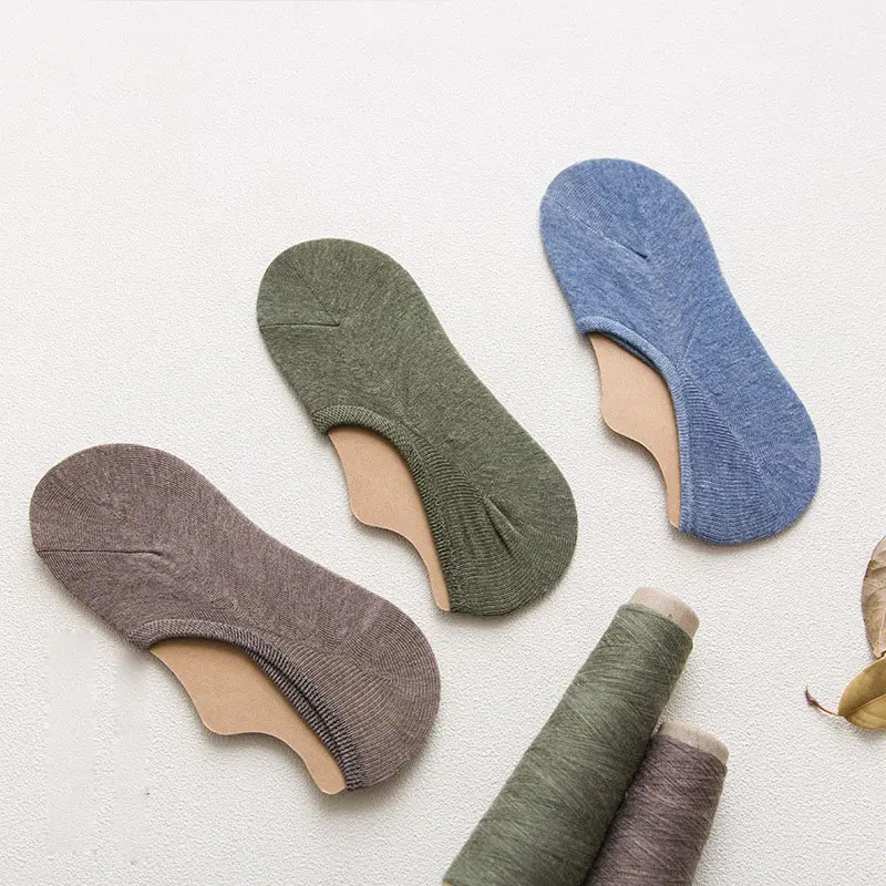 Повседневные короткие мужские носки силиконовые бесшовные Нескользящие удобные