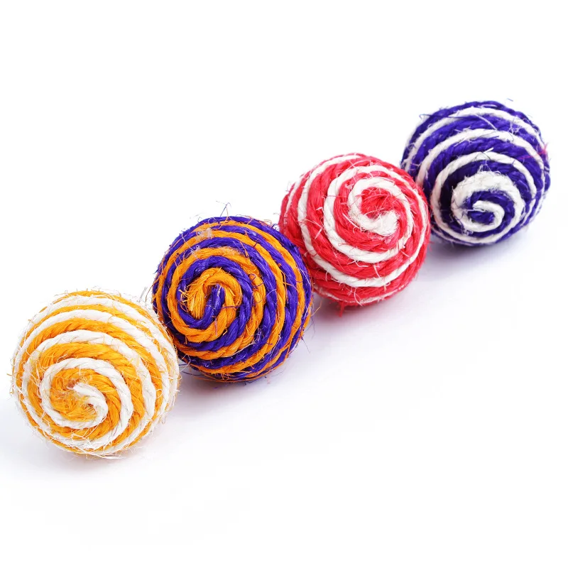 Popular Hot 1 Pc Random Color Pet Cat Kitten Sisal Rope Ball Teaser Rattle Scratch Chewing Catch Playing Toys | Дом и сад