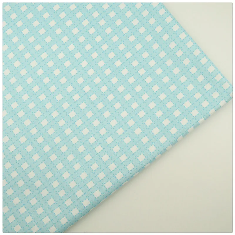 Syunss 100% хлопок саржевая ткань синяя сетка принт пэчворк сделай сам штора ручной