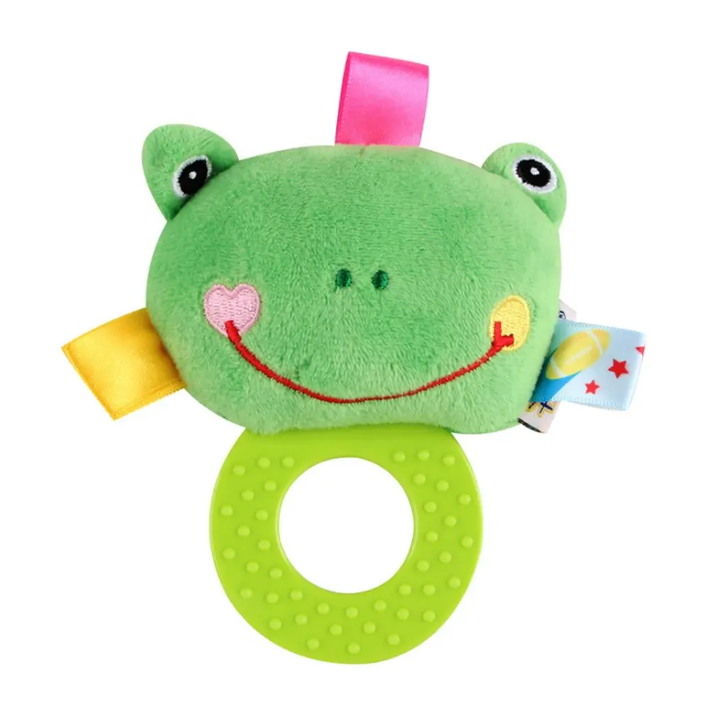 Baby Bite Rattles Ball Grasping Baby Ball Cute Plush Animal Cloth Hand Rattles Education Toys Infant Baby Bed Bell Sleeping Toys