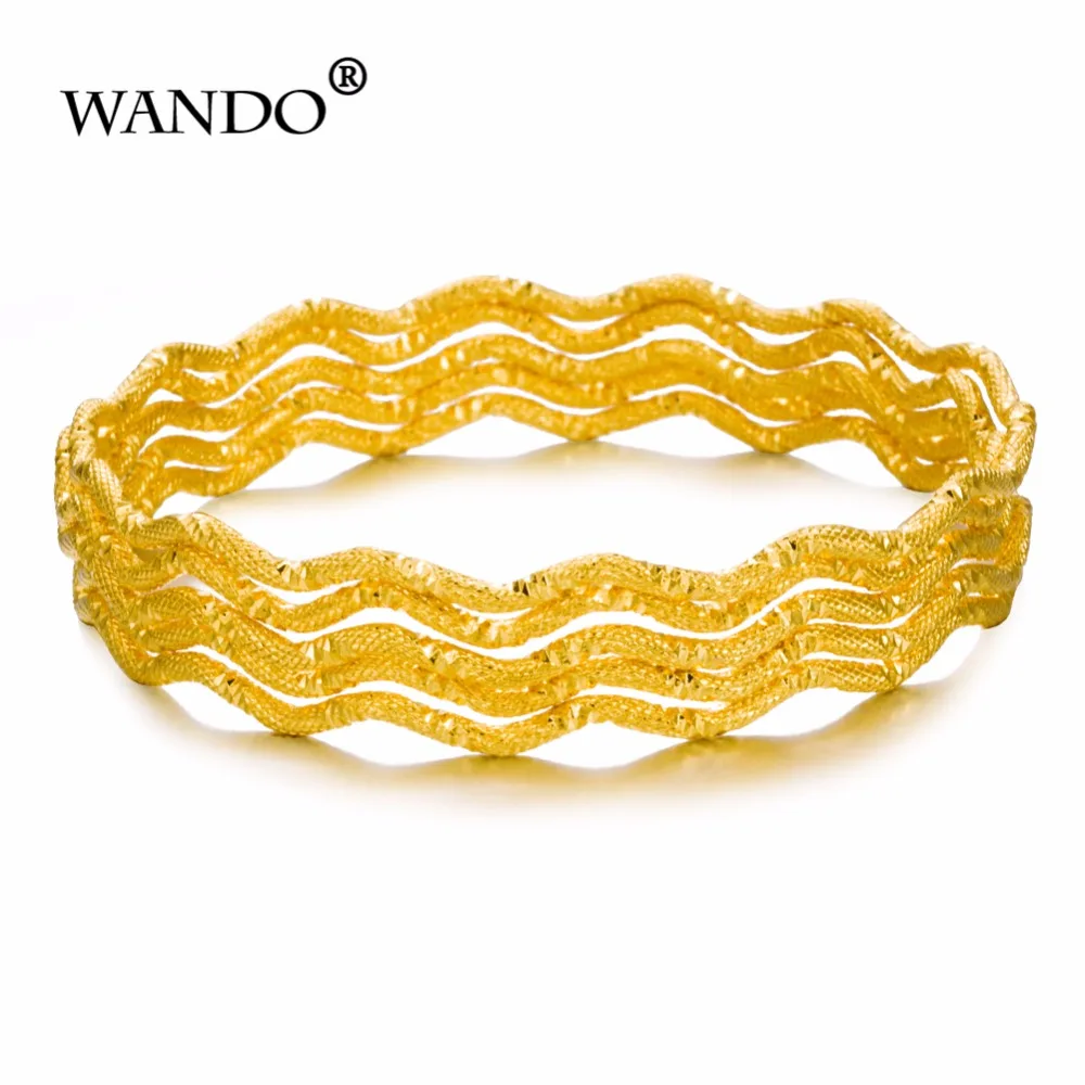 WANDO 5 шт. оптовая продажа золотые браслеты Дубая для женщин Men18k золотой цвет