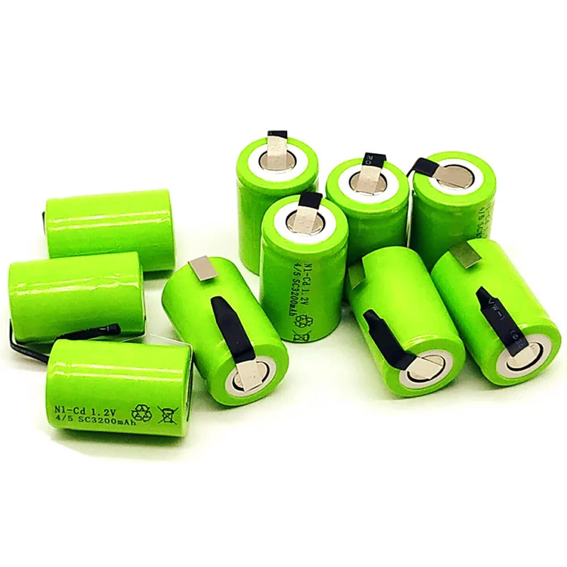 20 шт 4/5SC 1,2 V аккумуляторная батарея 3200mAh 4/5 SC Sub C Ni-CD ячейка со сварочными вкладками для электрической дрели шуруповерта