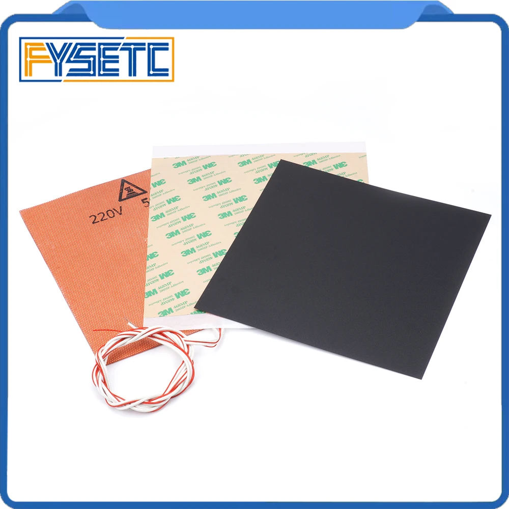 200X200mm 220V 500W силиконовый нагреватель Pad + 0 5/0 8/1 мм матовый черный строительный