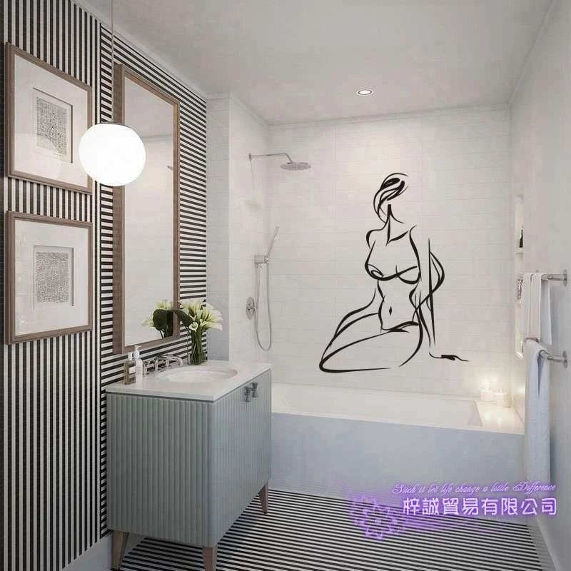 Sexy Girl Decal Beauty Body Naked Sticker Wall Bathroom Woman Girl Wall KTV Pub Bar Shop Sticker