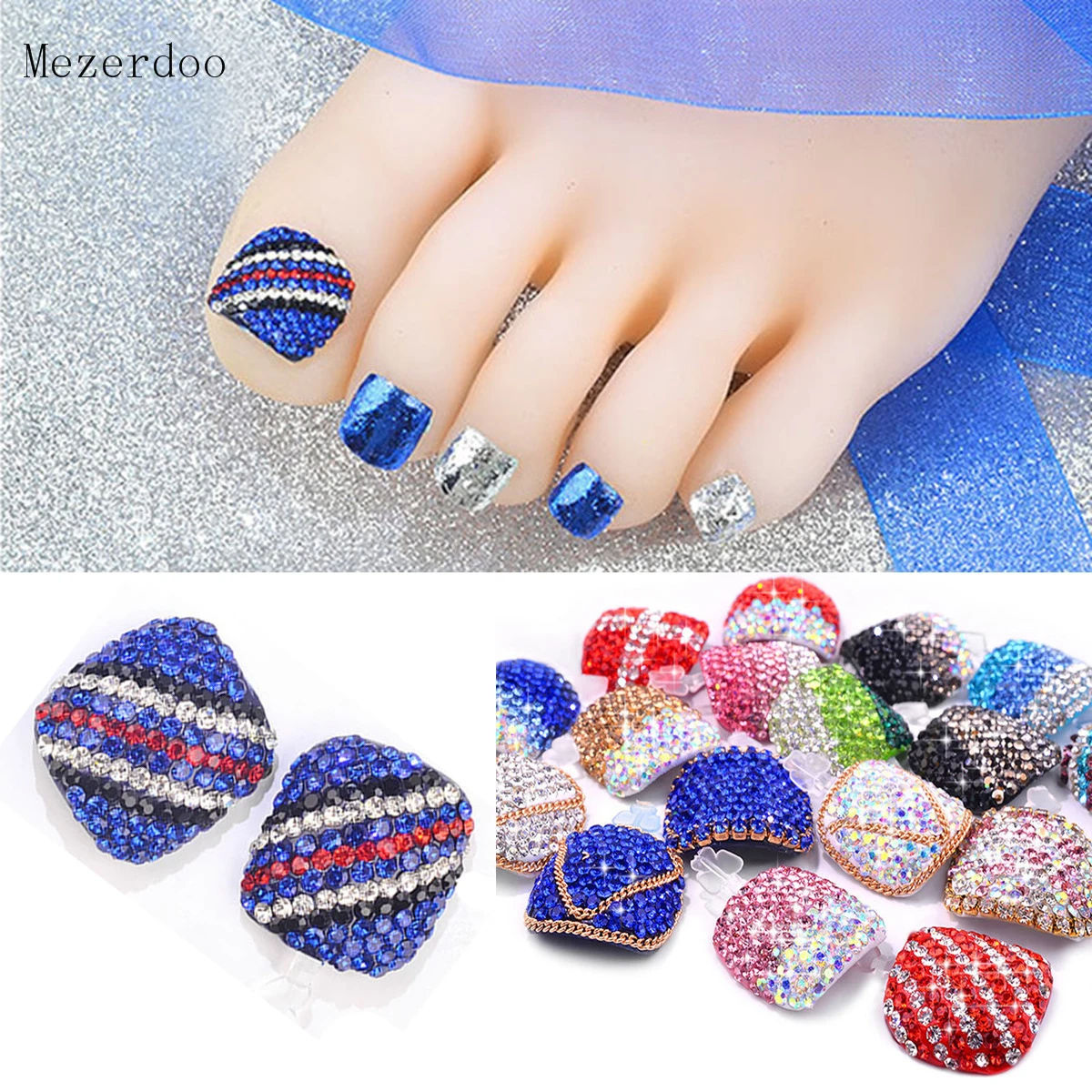 Накладные клей для ногтей 1 пара искусственный большой носок художественные