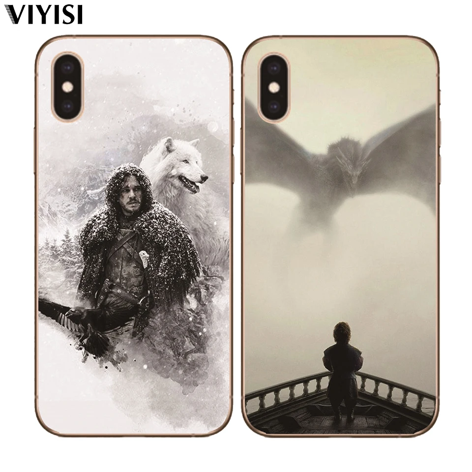 Чехол для IPhone X XS MAX XR 7 8 6 6S Plus 5 5S SE Game Thrones Daenerys Dragon Jon Snow Tyrion Lannister Мягкий силиконовый